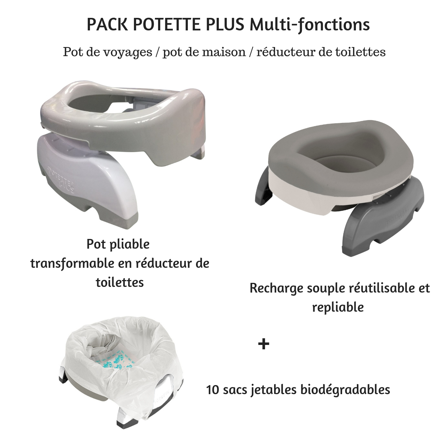POT BÉBÉ 3 en 1 Pliable Portable Modulable Pot Voyage Enfant 12-36 Mois  Gris EUR 39,99 - PicClick FR